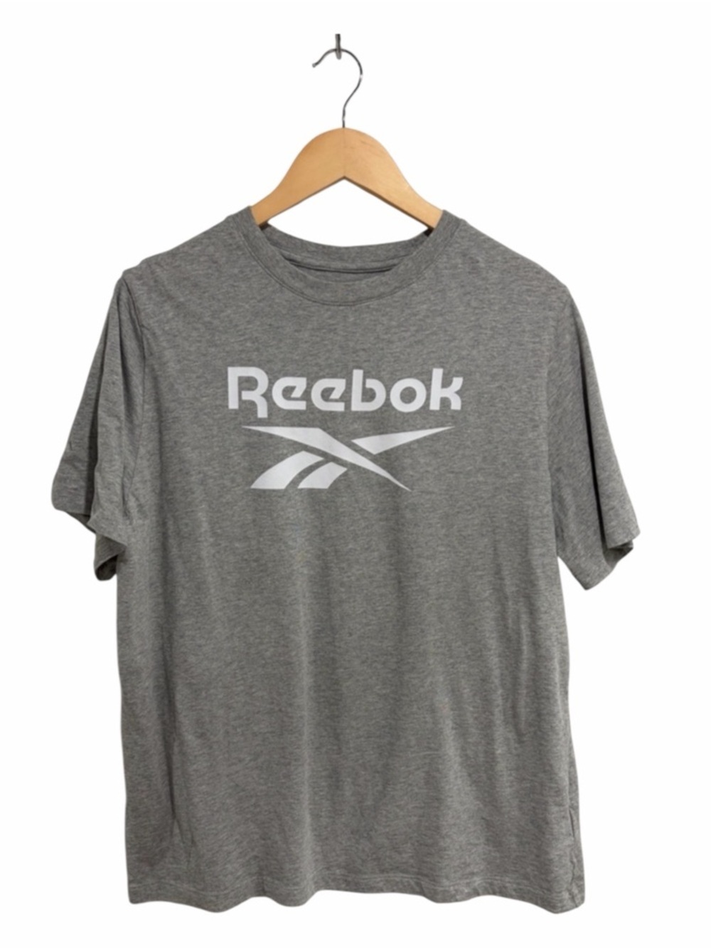 2/$25 Reebok Women’s Grey Short Sleeve Logo Tee T-Shirt Cotton Athleticwear